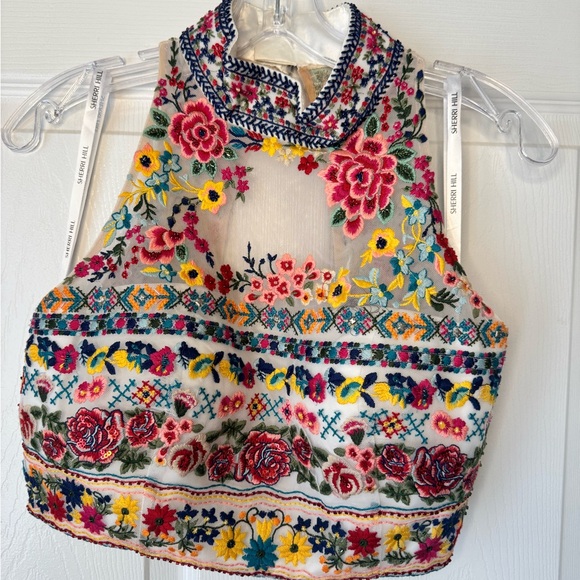 Sherri Hill | White Two-Piece Floral Embroidered Dress - Picture 4 of 7